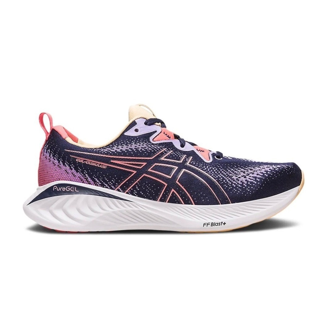 ASICS Gel-Cumulus 25 women's running shoes Midnight/Papaya colorway Size 7.5